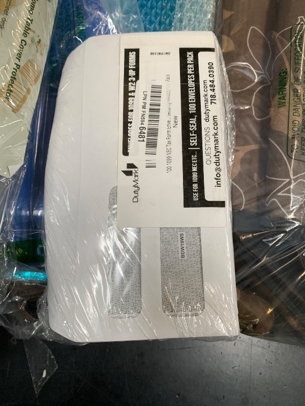 Photo 1 of 100 1099 NEC Tax Form Envelopes, Designed for Printed 1099 NEC Forms Self-Seal, Double-Window, Security Tinted, 100 Pack