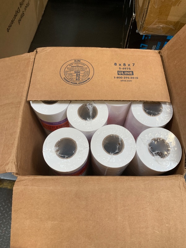 Photo 1 of Perco 1 Line White Labels - 80 Rolls, 10 Sleeves, 80,000 Blank Price and Date Gun Labels for Perco 1 Line Price and Date Guns - Made in USA
