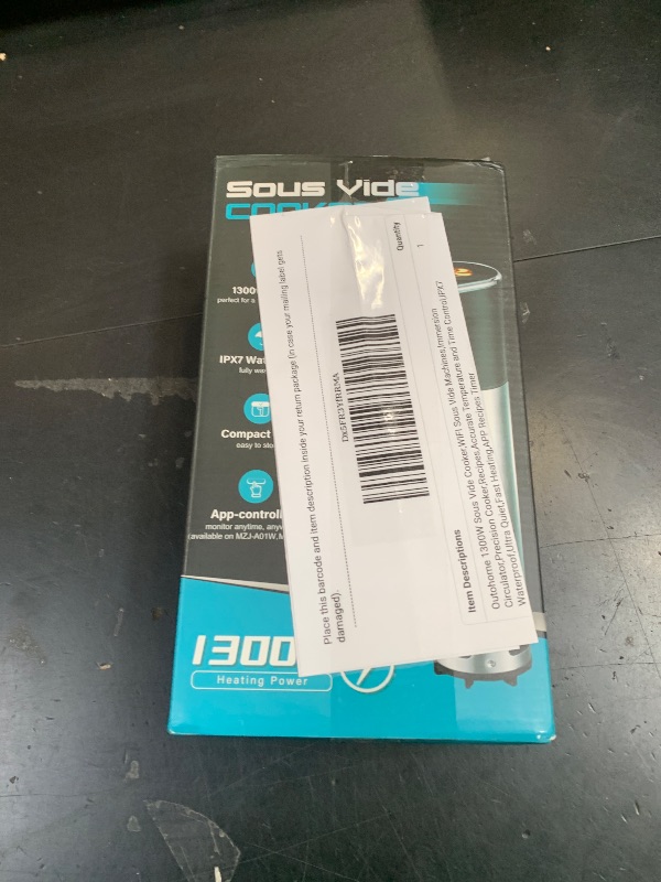 Photo 1 of Outohome 1300W Sous Vide Cooker,WIFI Sous Vide Machines,Immersion Circulator,Precision Cooker,Recipes,Accurate Temperature and Time Control,IPX7 Waterproof,Ultra Quiet,Fast Heating,APP Recipes Timer