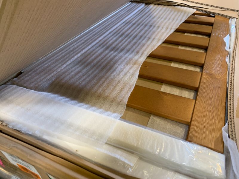 Photo 1 of Zinus Alexia Wood Platform Bed Frame with headboard, Solid Wood Foundation with Wood Slat Support, No Box Spring Needed, Easy Assembly, Rustic Pine, Queen