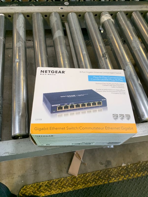 Photo 1 of NETGEAR 8-Port Gigabit Ethernet Unmanaged Switch (GS108) - Desktop or Wall Mount, and Limited Lifetime Protection
