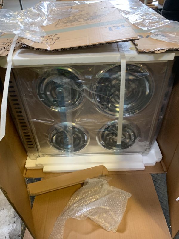 Photo 1 of Avanti Electric Range Oven Compact Design, 2.1-Cu.Ft. Capacity with 4 Coil Burners, Framed Glass Oven Door, Storage Drawer and Broiler with Pan Perfect for Apartments, 20-Inch, Stainless Steel