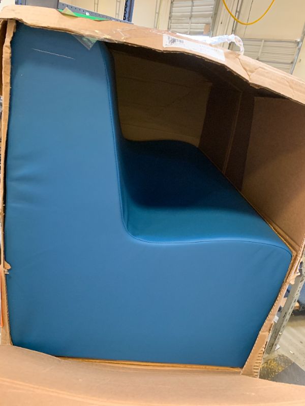Photo 1 of Children's Factory Large Contour Sofa, Mix-and-Match Kids Chairs, Sofas, Corner Ottomans and Cubes, Foam-Filled and Water-Resistant, Flexible Seating for Classroom Elementary, Deep Water Kids Couch