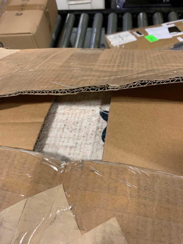 Photo 1 of RELEANY Area Rugs 10'x14' Washable Non-Slip, Floral Vintage Distress Print Pattern Medallion Carpet for Living Room Bedroom Dining Room, Beige Navy Blue Orange Colorful