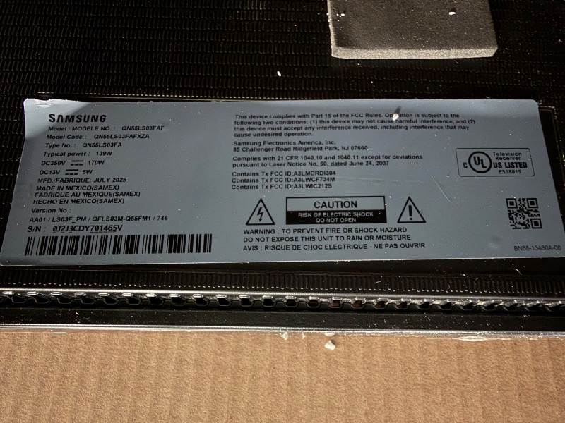 Photo 1 of ******USED******Samsung 55-Inch Class The Frame LS03F 4K QLED Smart TV (2025 Model) Slim Fit Wall Mount, Modern Frame Design, NQ4 AI Gen2 Processor, Art Mode, Artful Picture Quality, Samsung Vision AI, Alexa Built-in