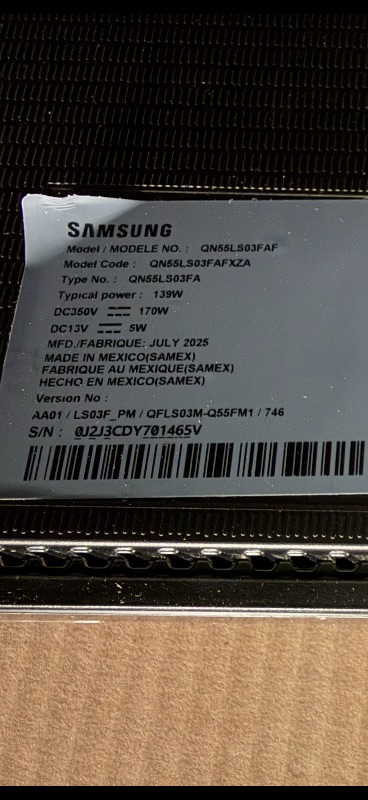 Photo 1 of ******USED******Samsung 55-Inch Class The Frame LS03F 4K QLED Smart TV (2025 Model) Slim Fit Wall Mount, Modern Frame Design, NQ4 AI Gen2 Processor, Art Mode, Artful Picture Quality, Samsung Vision AI, Alexa Built-in