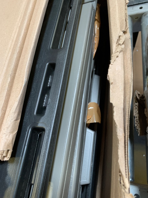 Photo 1 of Suncast 34 Cu Ft Horizontal Resin Storage Shed - Outdoor Storage Shed with Floor Included, Lockable, Weatherproof, Fits Small to Medium Trash Cans, Generators, & Garden Tools, Stoney Black