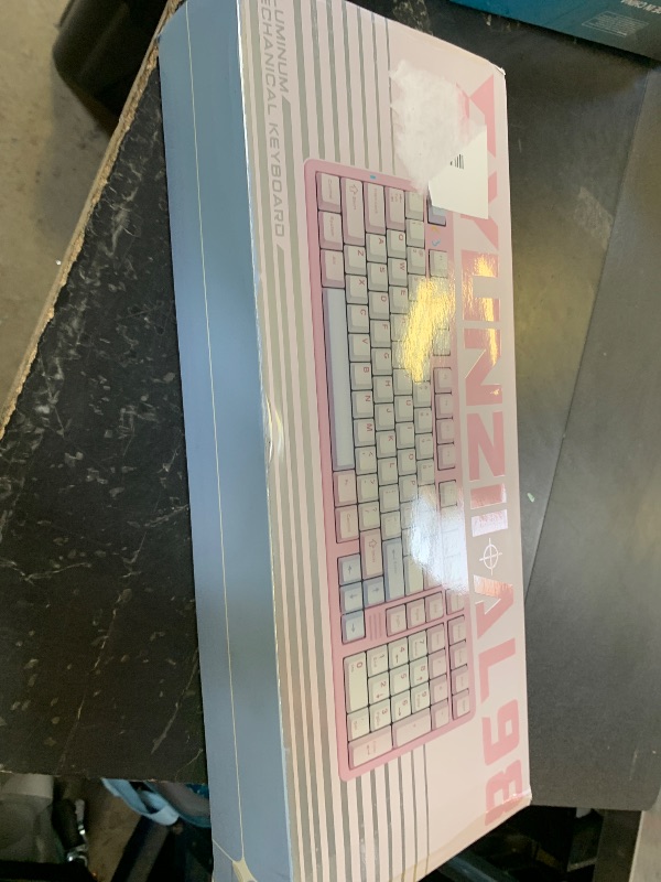 Photo 1 of YUNZII AL98 QMK/VIA Wireless Mechanical Gaming Keyboard,Full Aluminum,BT/2.4G/USB-C, Pre-Lubed Hot Swappable Gasket Mount 1800 Layout,RGB Backlit for Win/Mac (Pink, Cocoa Cream V2 Switch)