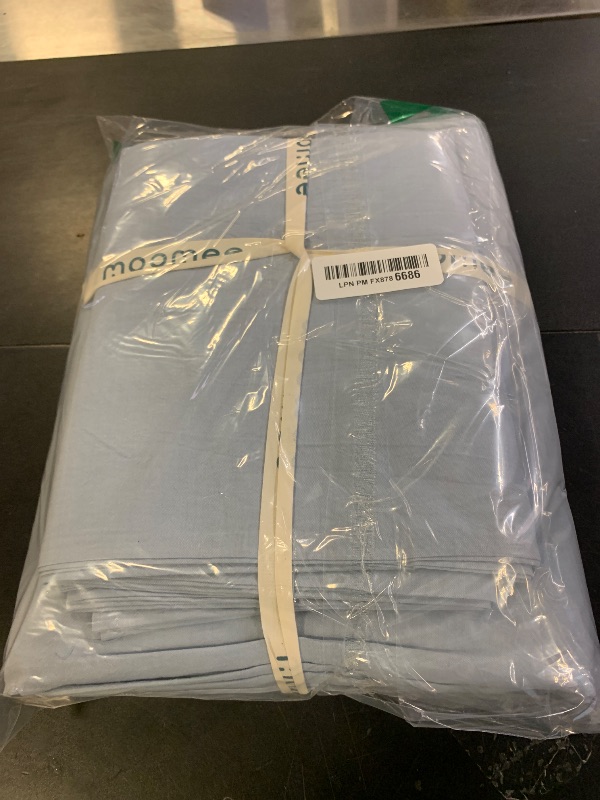 Photo 1 of MooMee Bedding Duvet Cover Set 100% Washed Cotton Linen Like Textured Breathable Durable Soft Comfy (Heathered Cornflower Blue, Super Queen 90"x98")