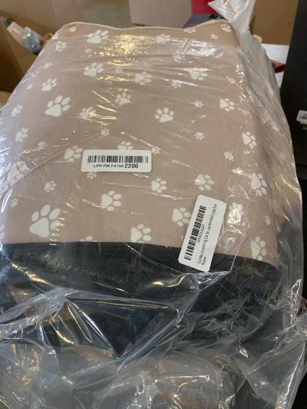 Photo 1 of Dog Car Seat for Console - Memory Foam Pet Booster Seat for Small Medium Dogs Up to 21 lbs - SUV Truck Center Console Dog Seat with Safety Leash & Storage Pockets - Washable Cover (Large Khaki)