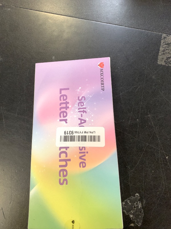 Photo 1 of **INCOMPLETE** MXCOIRTP Self-Adhesive Chenille Letters Patches, White Letter Stickers on Patches Varsity Letter Patches for Clothing Jackets Backpacks Hats Repair Alphabet Embroidered Applique