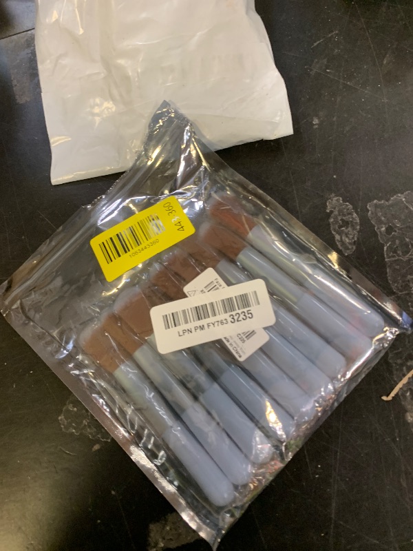 Photo 1 of 10-Piece Set Fluffy Beauty Makeup Brushes, Portable Blending Brushes with Eyebrow and Powder Application, White Mushroom-Design Plastic Travel Brushes for Makeup