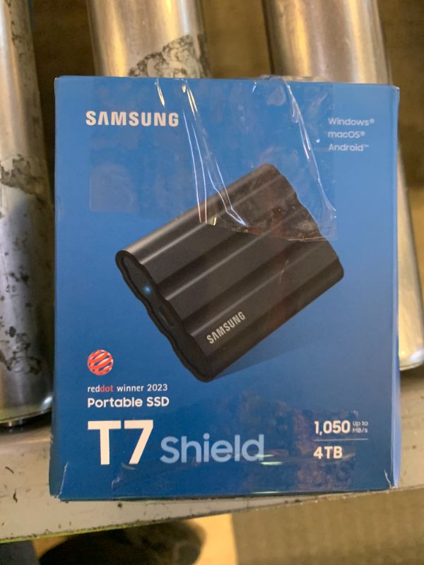Photo 1 of Samsung T7 Shield 4TB Portable SSD - 1050MB/s, Rugged, Water & Dust Resistant, for Content Creators - Black