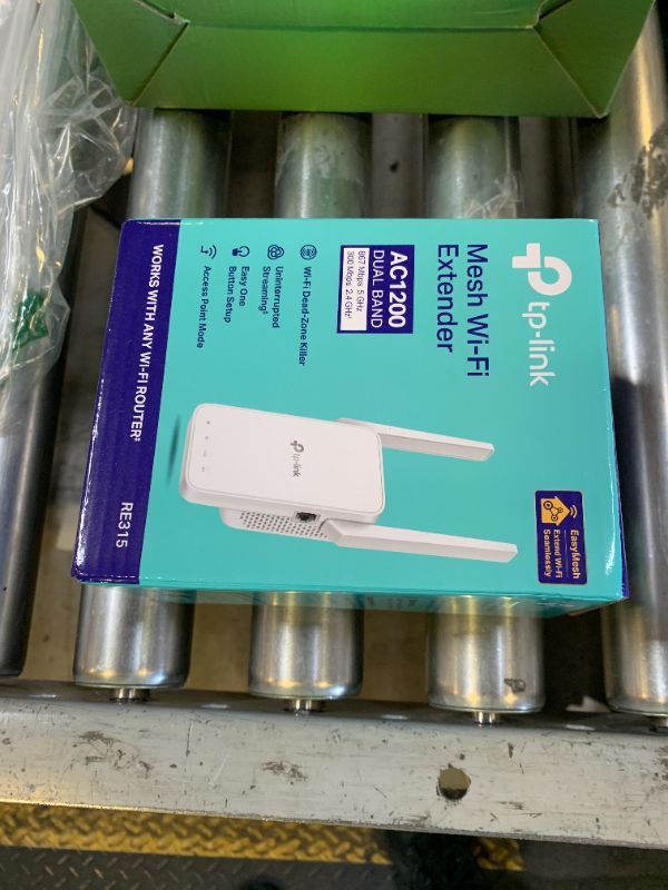 Photo 1 of TP-Link AC1200 WiFi Extender, 2023 Engadget Best Budget Pick, 1.2Gbps Signal Booster for Home, Dual Band 5GHz/2.4GHz, Covers Up to 1500 Sq.ft and 30 Devices,Support Onemesh, One Ethernet Port (RE315)