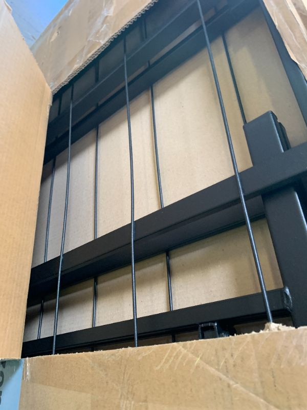 Photo 1 of Amazon Basics Bed Frame with Storage, Foldable Metal Platform, Sturdy Steel, No Box Spring Needed, 14 inches High, Tool-Free Easy Assembly, Noise-Free, King Size, Black