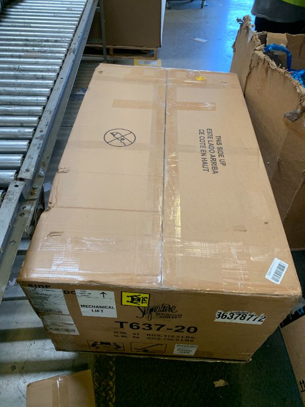 Photo 1 of Signature Design by Ashley Bolanburg Lift-Top Coffee Table with Storage Two-Tone Rustic Farmhouse Cocktail Table – Brown/White