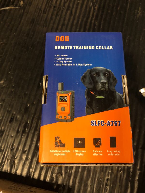 View 2 of SLFC Dog Shock Collar - 3300FT Dog Training Collar with Remote Control, IP67 Waterproof, LED Light Function, Rechargeable Electric Shock Collar for Small Medium Large Dogs(Orange)