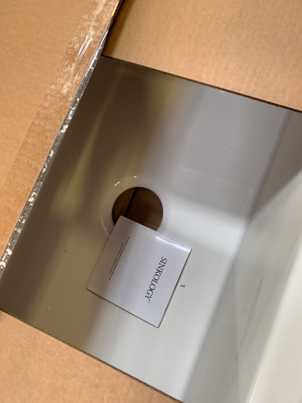 Photo 1 of Sinkology Jackson 33 Inch White Fireclay Drop-In Kitchen Sink, Single Bowl, 1 Faucet Hole, Fits 36 Inch Cabinet, Surefire Finish