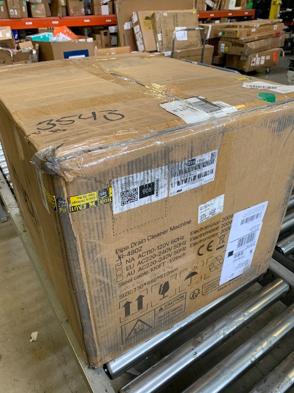 Photo 1 of VEVOR Drain Cleaner Machine 100 FT x 1/2 Inch, Auto Feed Sewer Snake Drain Auger on Wheels, Portable Drain Cleaning Machine with 8 Cutters & Air-Activated Foot Switch for 2" to 6" Pipes