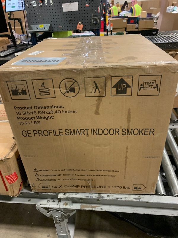 Photo 1 of GE Profile™ Smart Indoor Pellet Smoker + Accessories Bundle, Includes Four 1lb Bag, Strainer, 20-pack of Drip Pan Liners, and Prep Tray, Stainless Steel, Carbon Black