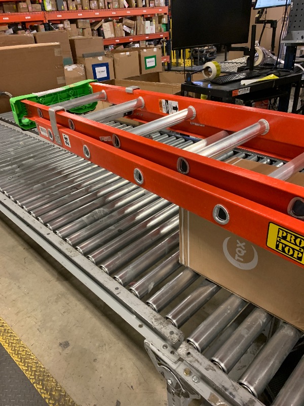 Photo 1 of WERNER Extension Ladder: 24 ft Ladder Size, Fiberglass, 300 lb Load Capacity, 52 lb Wt, 2 Sections