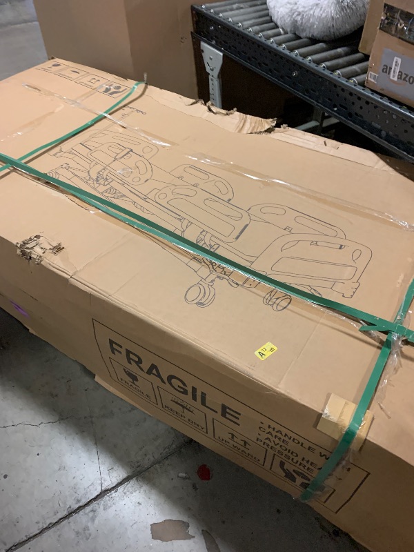 Photo 1 of Premium 5 Function Full Electric Hospital Bed, ICU Electric Medical Bed with Trendelenburg & Reverse Trendelenburg and Central Locking System with 5" Casters for Home Hospital, 550LBS Loading