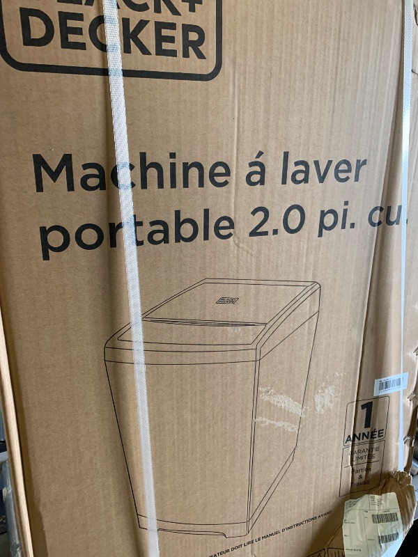 Photo 1 of Black+Decker Portable 2.0 cu. ft. Top-Load Washer, White
