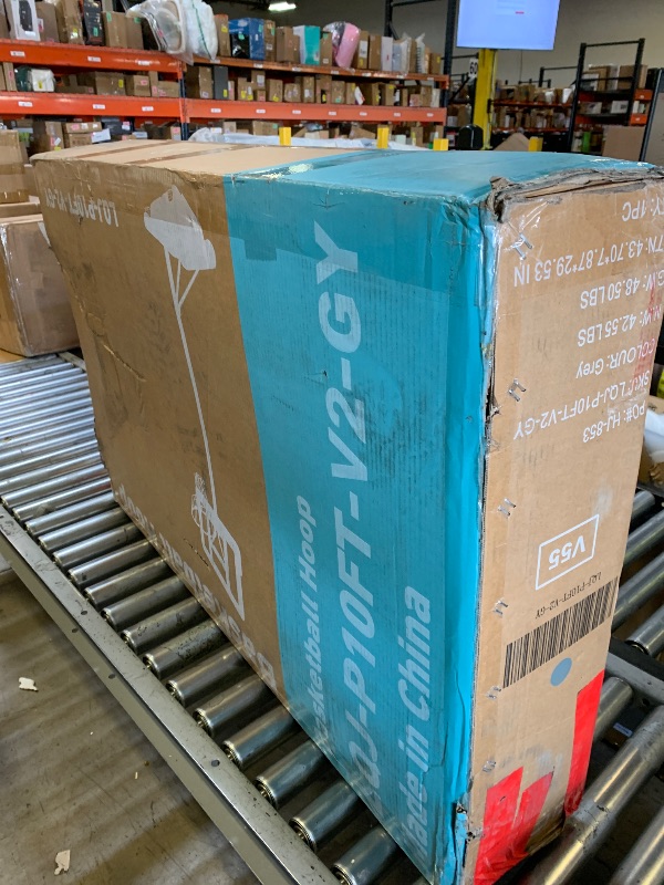 Photo 1 of Sweetcrispy Portable Basketball Hoop Outdoor 6.1-10FT Adjustable Height, 44 Inch Shatterproof Backboard/Shock Absorbent Rim, Fillable Base, 2 Wheels for Backyard/Driveway
