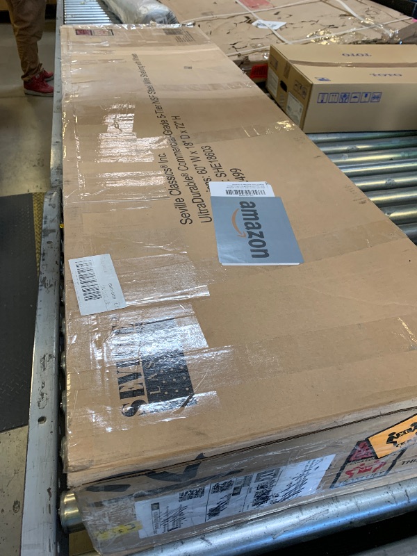 Photo 1 of Seville Classics UltraDurable Heavy Duty NSF Solid Steel Wire Rack Storage Unit Organizer for Garage, Warehouse, Office, Restaurant, Classroom, Kitchen, 5-Tier Shelving, 60" W x 18" D