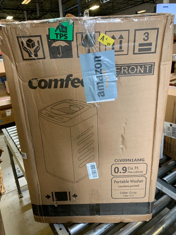 Photo 1 of COMFEE' Comfee Portable Washing Machine, 0.9 cu.ft Compact Washer With LED Display, 5 Wash Cycles, 2 Built-in Rollers, Space Saving Full