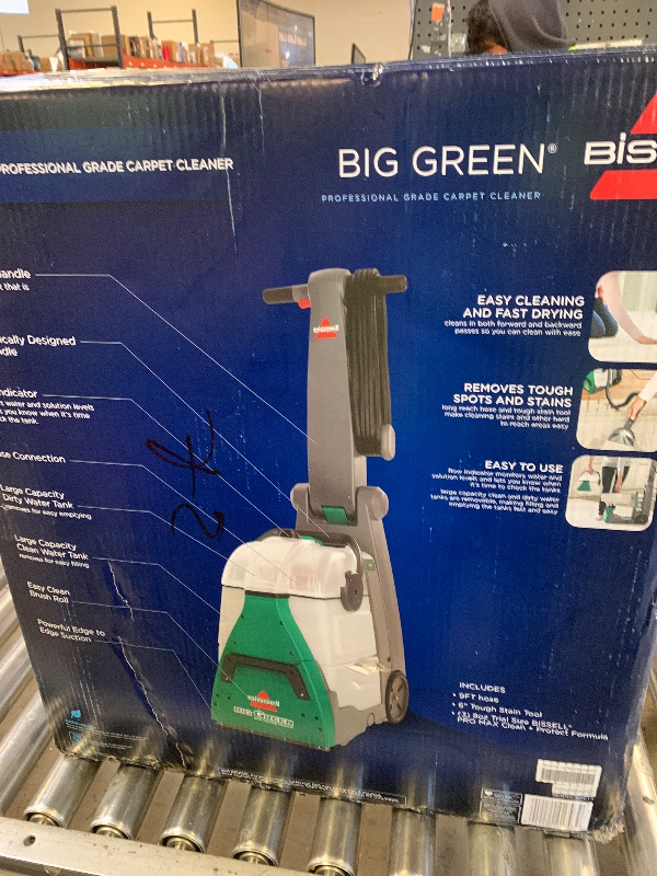Photo 1 of BISSELL® Big Green® Professional Carpet Cleaner with XL DirtLifter PowerBrush, 9-inch Long Reach Hose, 6-inch Tough Stain Tool, Includes BISSELL PRO MAX Formula with Stain Protect Technology