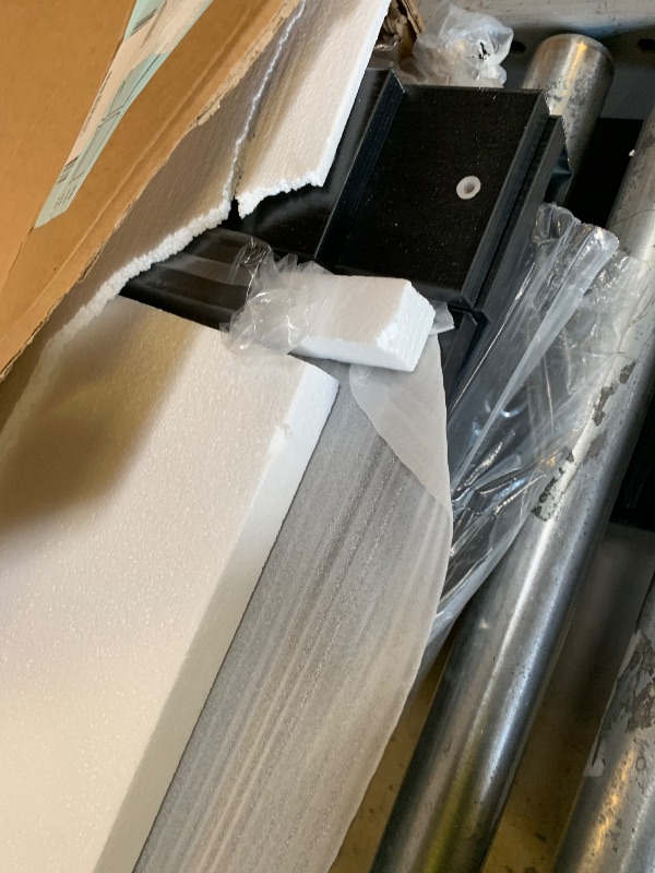 Photo 1 of Aquzee Computer Desk with Hutch and Bookshelves, Large Leg Room 55 inch Width Black Desk with Space Saving Storage Shelves, Easy Assemble and All Hardware and Tools Included