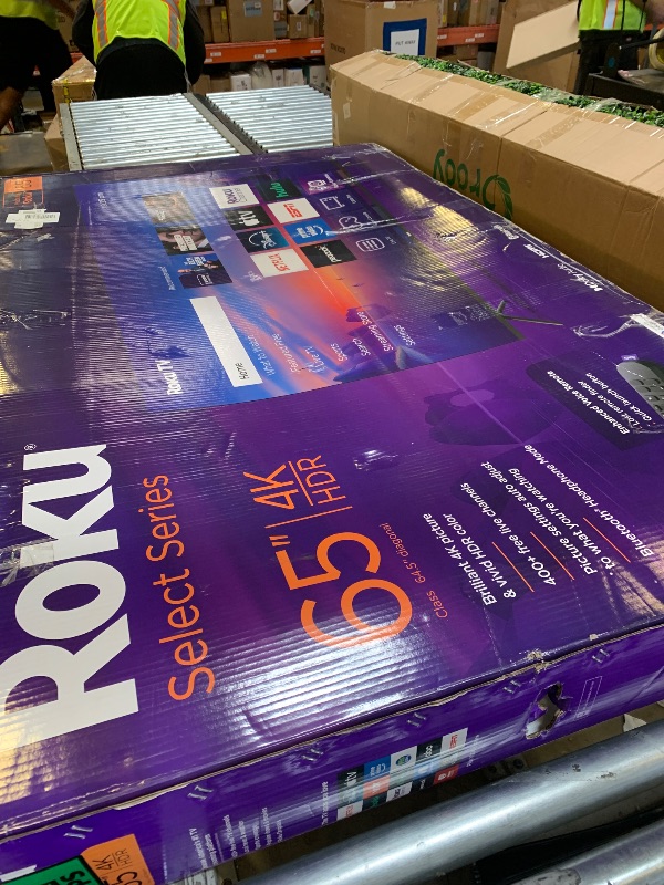 Photo 1 of Roku Smart TV – 65-Inch Select Series, 4K HDR TV – RokuTV with Enhanced Voice Remote – Flat Screen LED Television with Wi-Fi for Streaming Live Local News, Sports, Family Entertainment