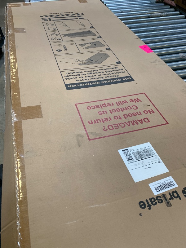 Photo 1 of brisafe 71" x 40" Full Length Rolling Floor Mirror on Lockable Wheels, Large Rectangular Shatter-Resistant Safety Glass, for Home Dance Studio & Yoga, Black Metal Frame and Stand
