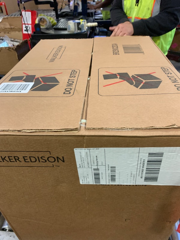 Photo 1 of Walker Edison Mid Century Modern Wood Nightstand Side Table Bedroom Storage Drawer Bedside End Table, 2 Drawer, Caramel