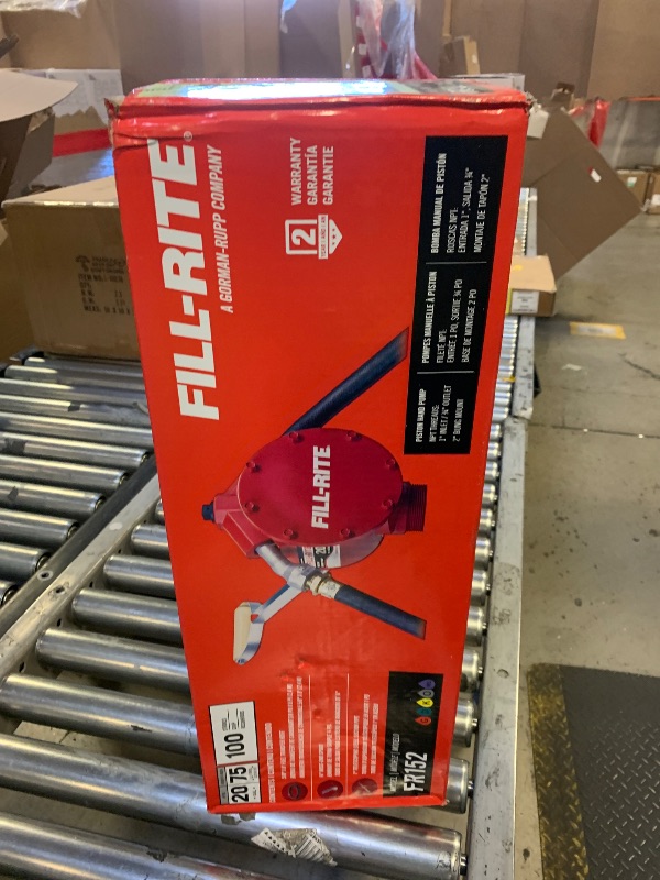 Photo 1 of Fill-Rite FR152 Piston Hand Pump with Hose & Nozzle Spout, Red