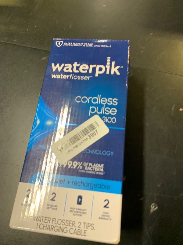 Photo 1 of Waterpik Cordless Pulse 3100 Rechargeable Portable Water Flosser for Teeth, Gums, Braces Care and Travel with 2 Flossing Tips, Waterproof for Shower Use, ADA Accepted, WF-20 White, Amazon Exclusive