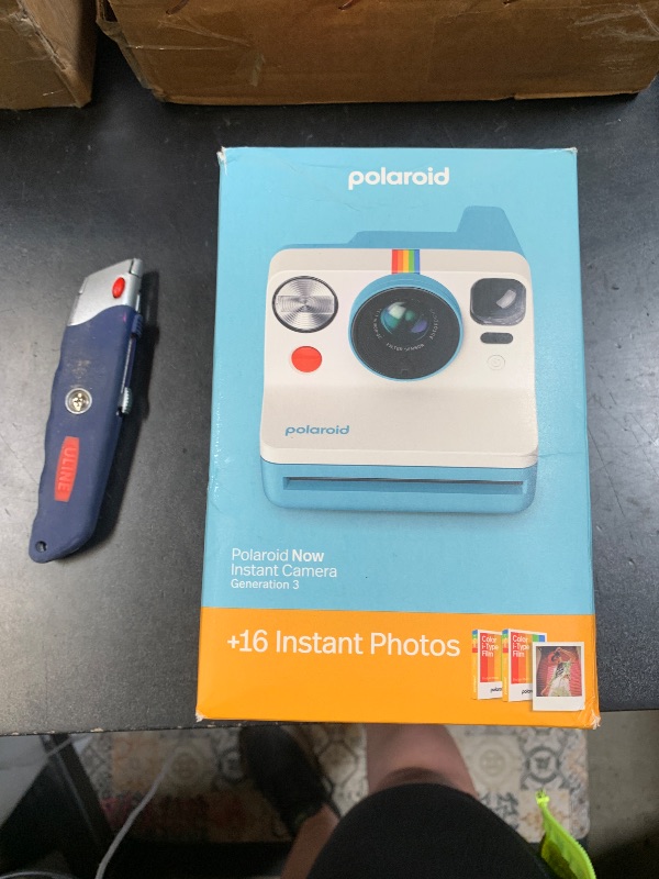 Photo 1 of Polaroid Now 3rd Generation I-Type Instant Camera + Film Bundle - Now Arctic Blue Camera + 16 Color Photos (6644)