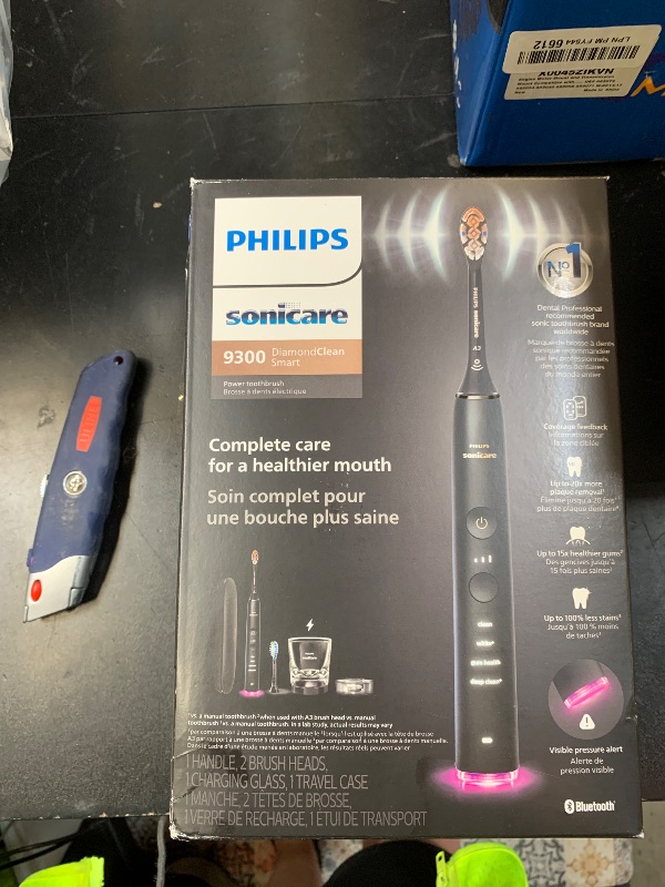 Photo 1 of Philips Sonicare DiamondClean Smart 9300 Electric Toothbrush, Sonic Toothbrush with App, Pressure Sensor, Brush Head Detection, 4 Brushing Modes and 3 Intensity Levels, Black, Model HX9903/15