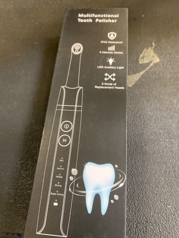 Photo 1 of Plaque Remover for Teeth, Dental Cleaning Kit Tartar Remover for Teeth with LED Light & 5 Modes, Rechargeable Dental Cleaner, 4 Replaceable Heads