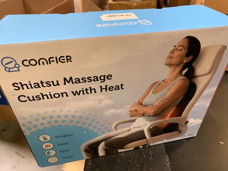 Photo 1 of COMFIER Ultra-Slim Heated Back Massager for Chair,Deep Tissue Shiatsu Back Massager with Heat,Up–Down Moving 10 Massage Nodes,Upper/Lower/Full Back Relief,Mother‘s Day Gifts for Mom