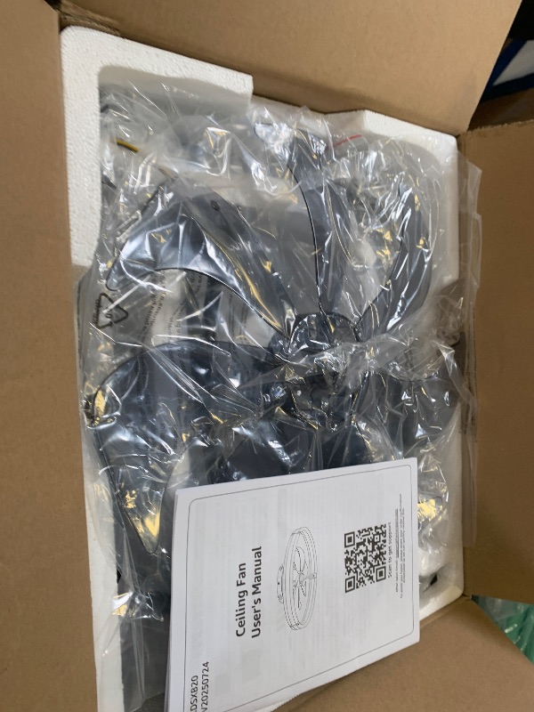 Photo 1 of ZMISHIBO Ceiling Fans with Lights and Remote, 19.7'' Low Profile Ceiling Fan, 3000-6000K Dimmable Modern Flush Mount LED Fan Light, 6 Wind Speeds, Black Fandelier Ceiling Fans for Bedroom