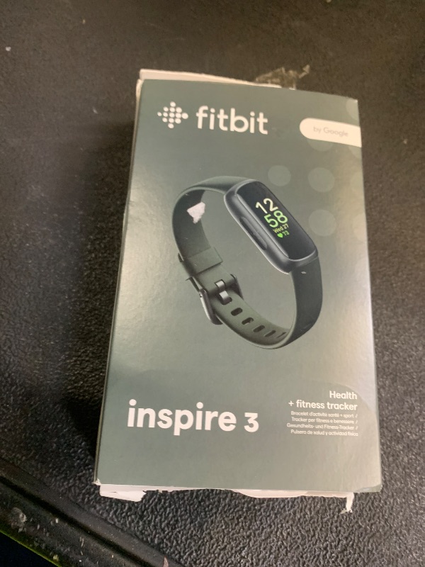 Photo 1 of Fitbit Inspire 3 Health &-Fitness-Tracker with Stress Management, Workout Intensity, Sleep Tracking, 24/7 Heart Rate and more, Midnight Zen/Black One Size (S & L Bands Included)