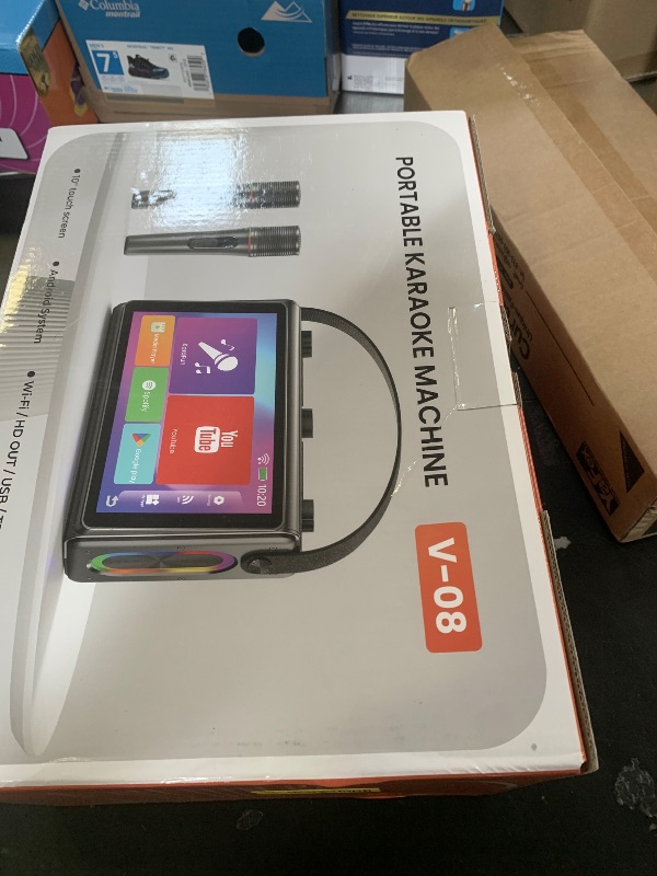 Photo 1 of Karaoke Machine for Adults, Built-in 10.1" HD Lyrics Screen, Supports WiFi Bluetooth HDMI USB and TF, Portable Karaoke Player with 2 Wireless Microphones for Home Party Family Gathering