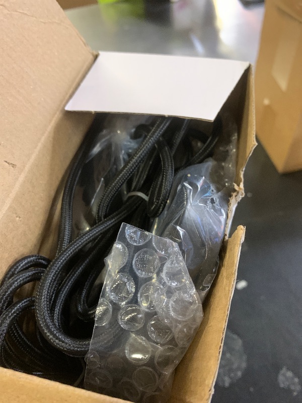 Photo 1 of XIYAZG Simple and Modern Black Cylindrical Pendant, 1-Light Chandelier with Adjustable Rope, Matching GU10 Sockets for Living Room, Bedroom and Dining Room (Spotlight) (2 Pack)