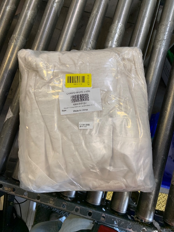 Photo 1 of Mengersi Canopy Bed Curtains,Linen Bed Canopy Curtains 4 Corner Bed Drapes Canopy Curtains for Bedroom Decor (Ivory,Full)