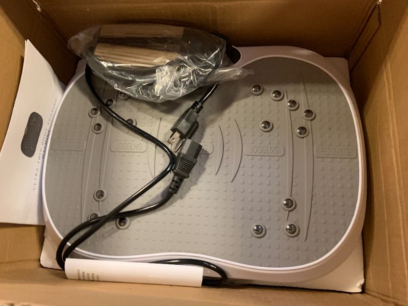 Photo 1 of XIHEIMA Vibration Plate Exercise Machine for Lymphatic Drainage, Whole Body Fitness Workout Equipment Stand Shake Board Sport Gym for Weight Loss Fat Burner for Women Men (White)