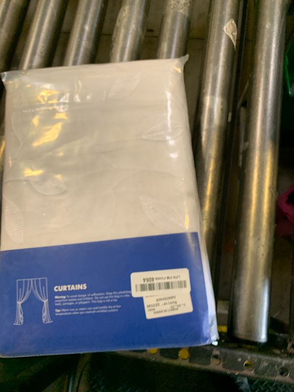 Photo 1 of MIULEE White Sheer Curtains 2 Panels Embroidered Leaf Patterned Rod Pocket Floral Semi Sheer Faux Linen Window Curtains Drapes Set for Living Room Bedroom Dining Room, 52x96 Inches Long