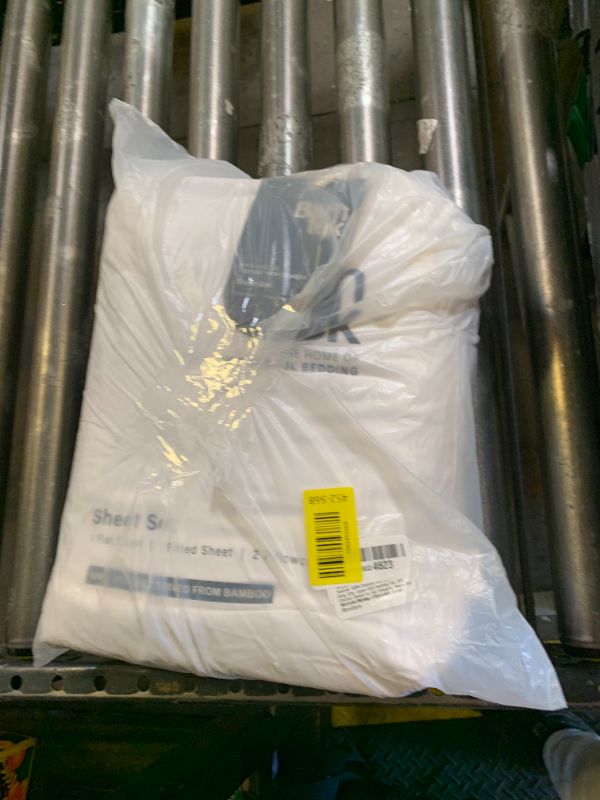 Photo 1 of Bamtek Viscose Bamboo Sheets King Size 4PC Set - Cooling Sheets for Hot Sleepers with Moisture Wicking Technology - Silky Soft 18 Inch Deep Pocket - White 76"x 80"