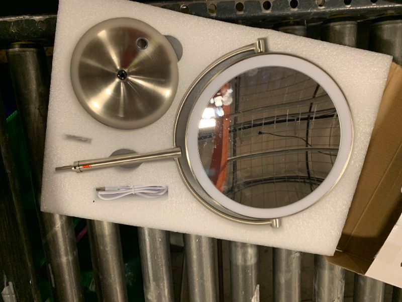 Photo 1 of VORREMIRR 9" Lighted Makeup Mirror, 1X/20X Rechargeable Magnifying Mirror with 3 Color Dimmable Lights for Bedroom Tabletop, Base Charging and Switch, Women Gift